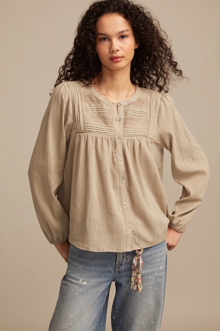 PEASANT BUTTON DOWN BLOUSE, image 3
