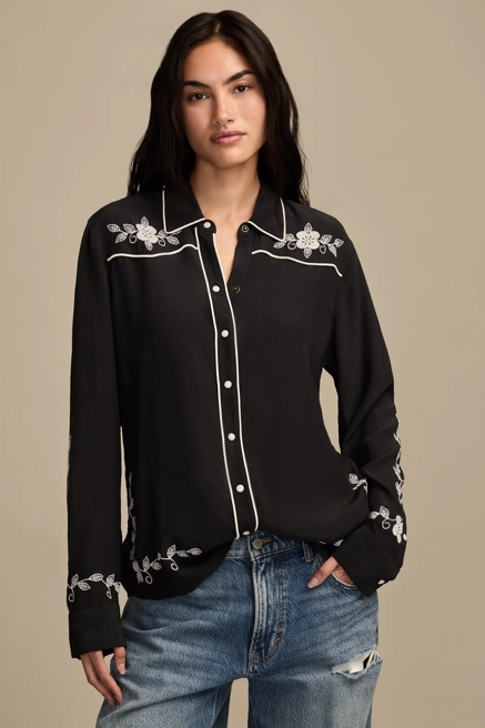 EMBROIDERED WESTERN BUTTON DOWN SHIRT, image 1
