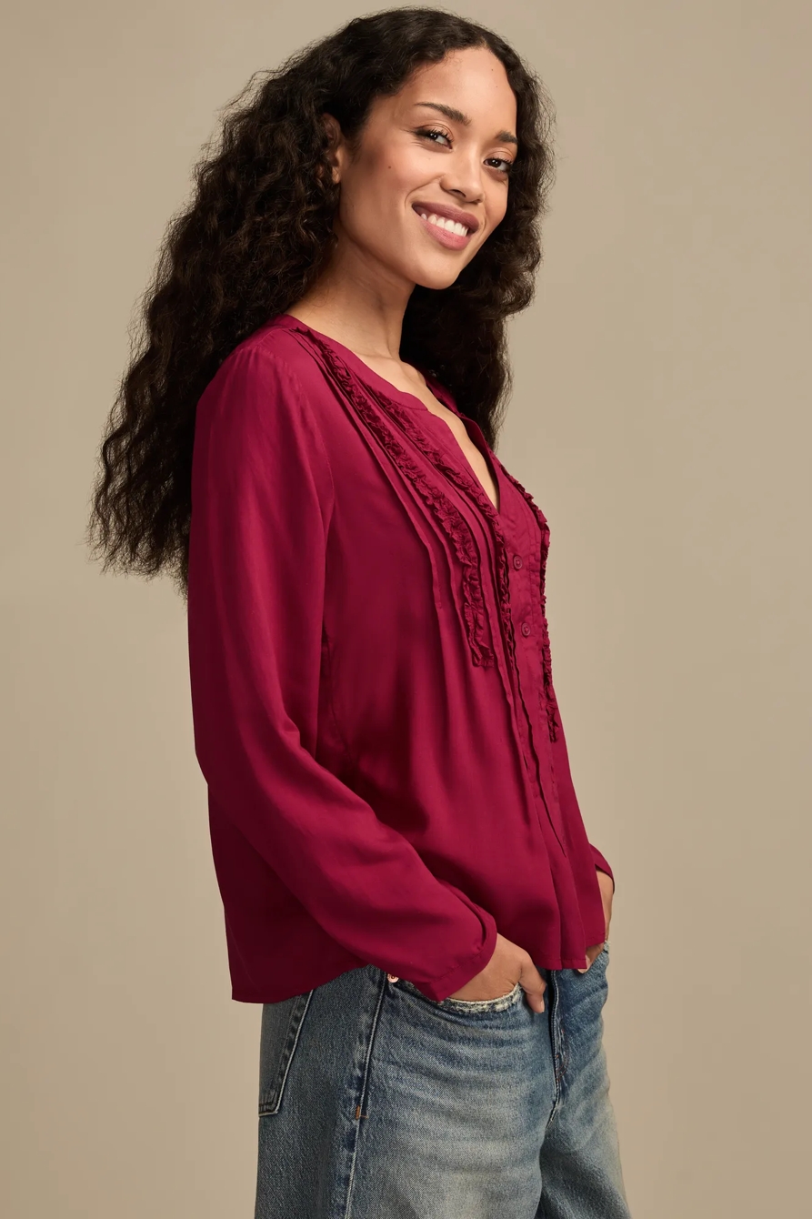 RUFFLE TUXEDO BLOUSE, image 4