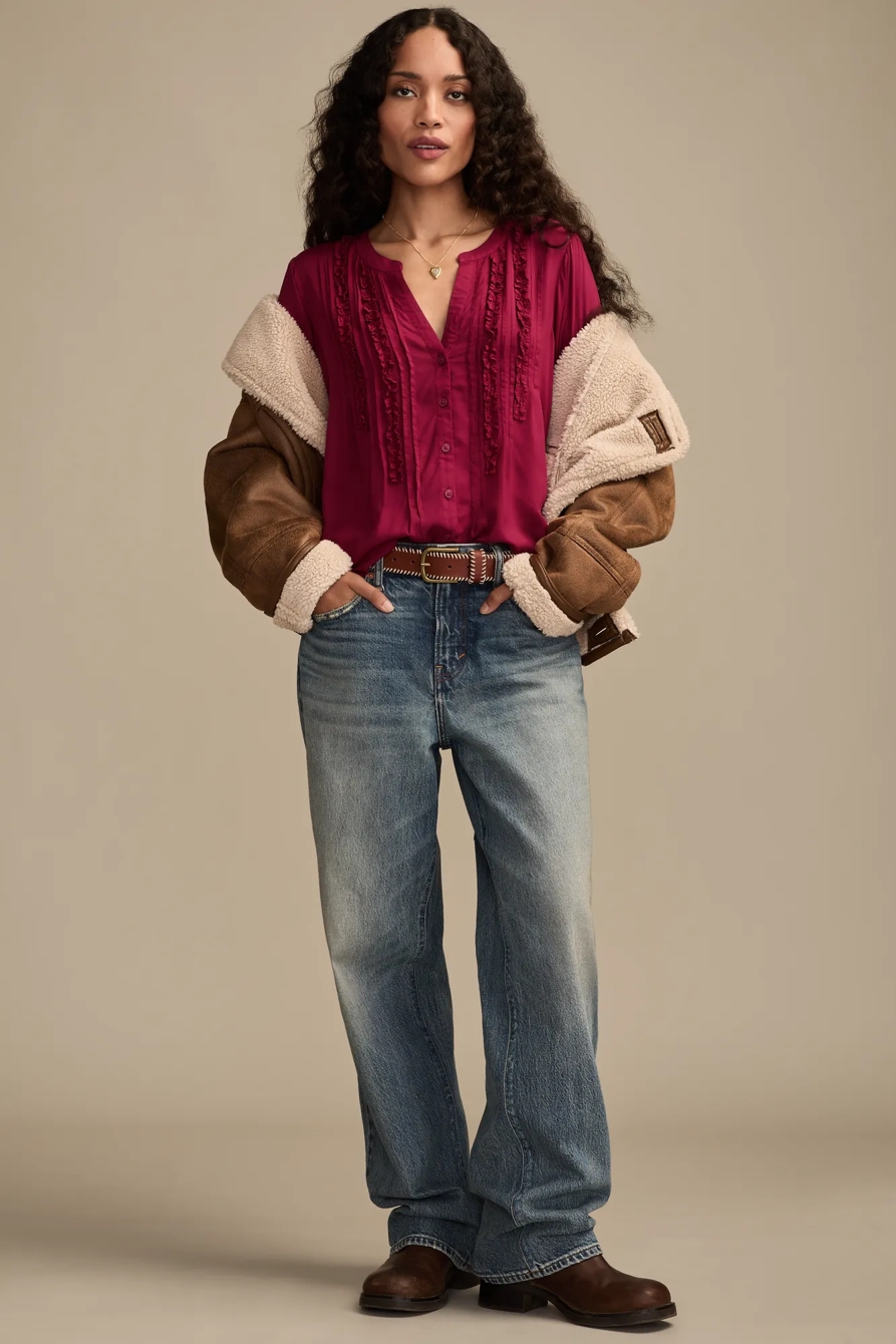 RUFFLE TUXEDO BLOUSE, image 5