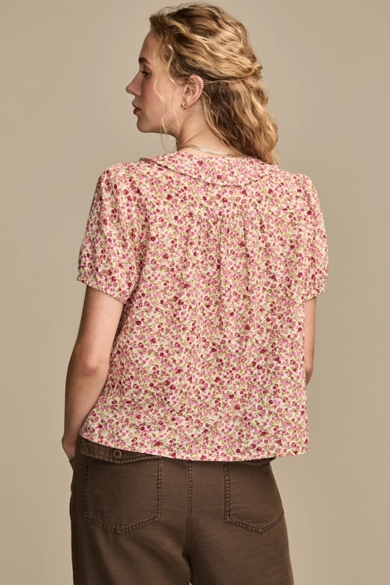 PRINTED PINTUCK BLOUSE, image 3