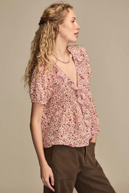 PRINTED PINTUCK BLOUSE, image 4