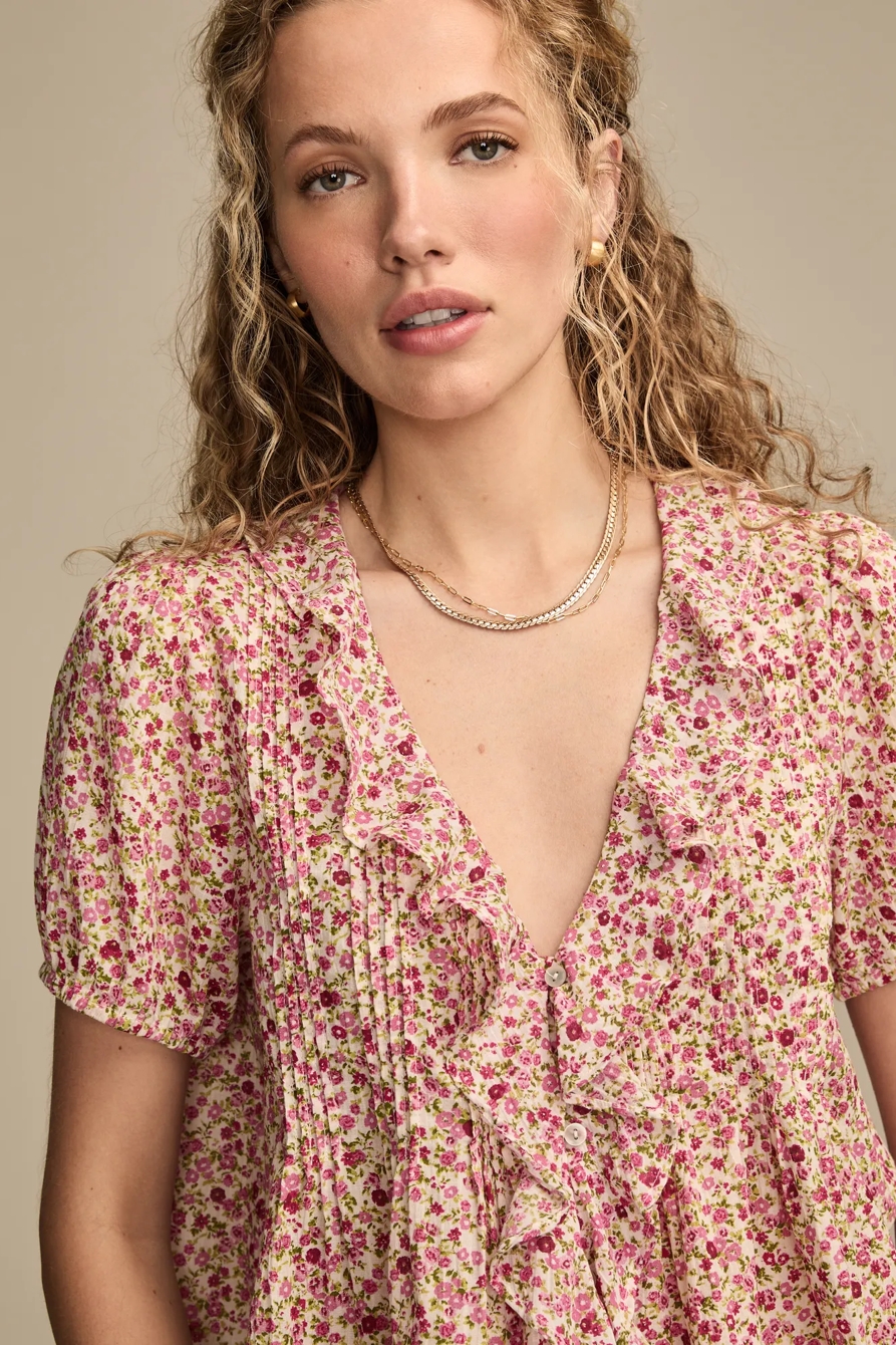 PRINTED PINTUCK BLOUSE, image 5
