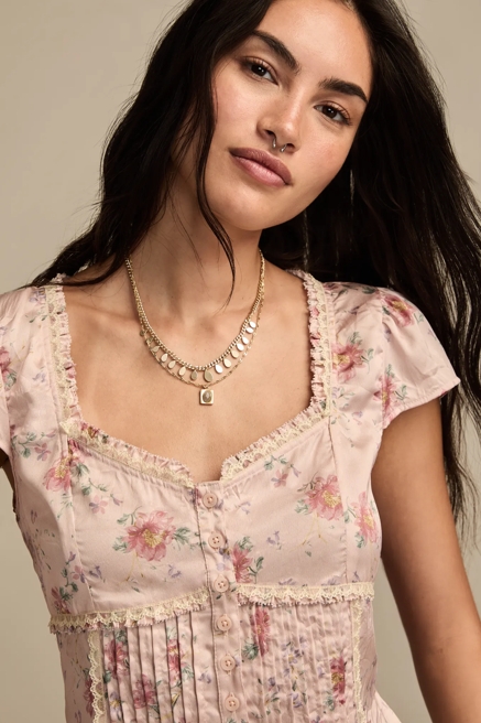 FLORAL CAP SLEEVE TOP, image 2