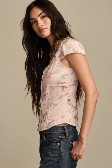 FLORAL CAP SLEEVE TOP, image 4