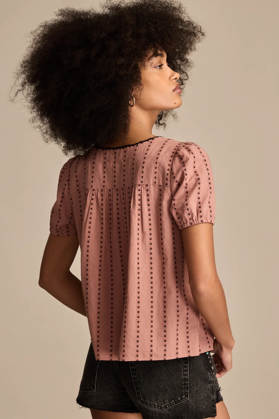 SHORT SLEEVE NOVELTY PEASANT TOP, image 3