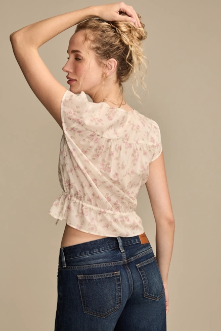 LACE INSET BUTTON THROUGH BLOUSE, image 3