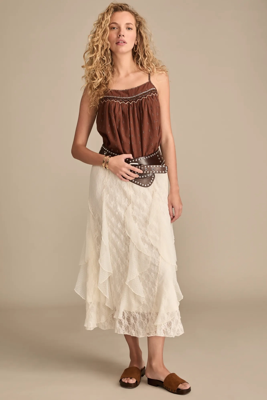 EMBROIDERED SQUARE NECK TANK, image 3
