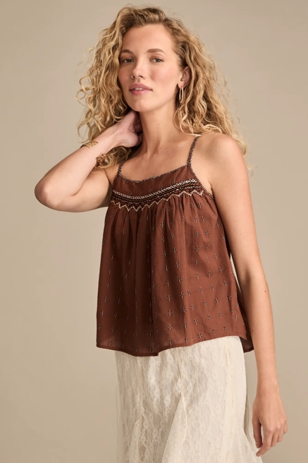 EMBROIDERED SQUARE NECK TANK, image 4