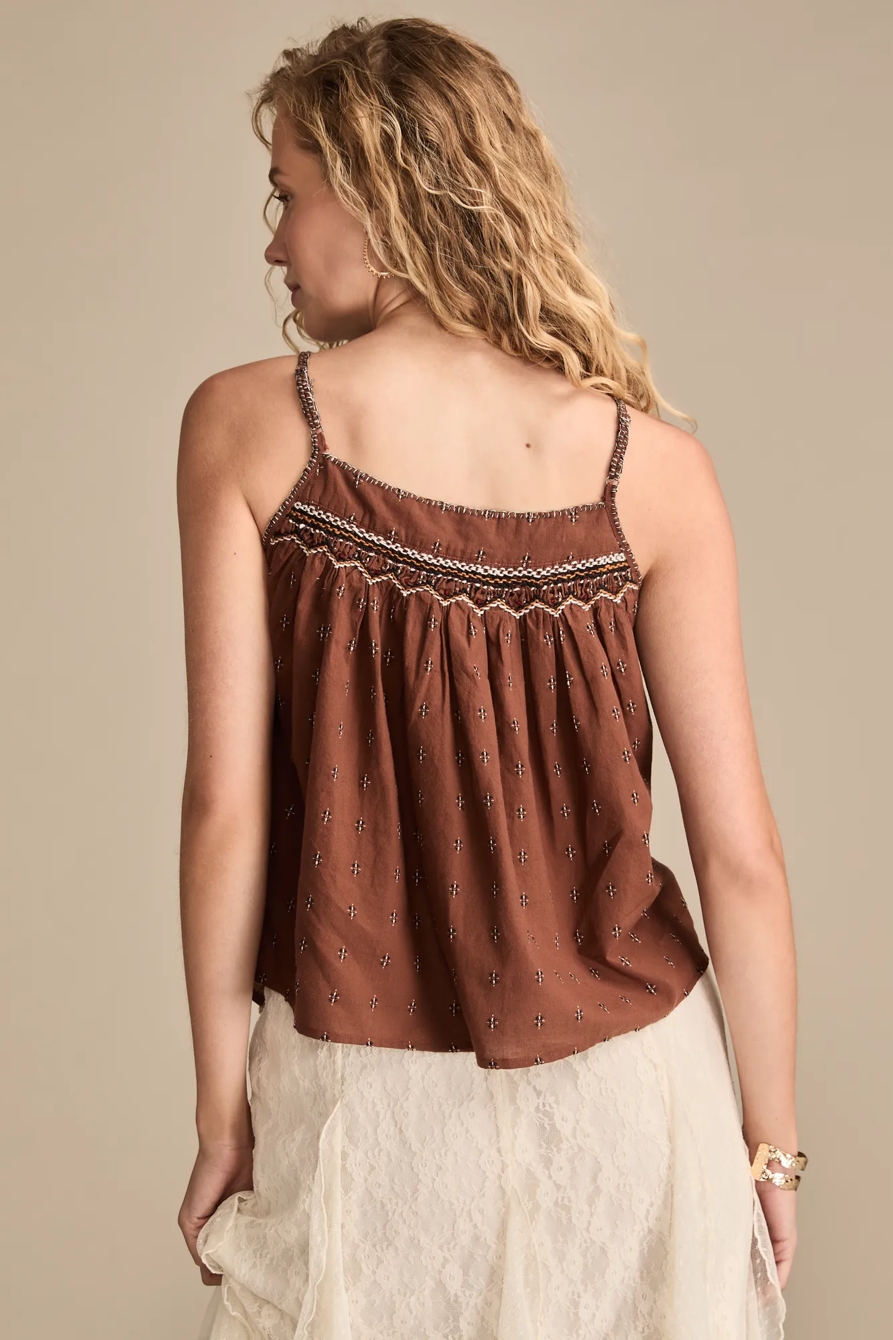 EMBROIDERED SQUARE NECK TANK, image 5