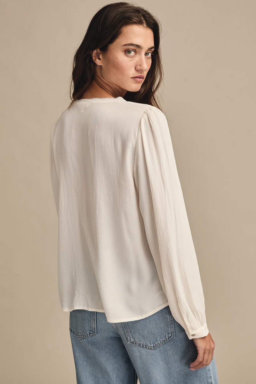 CONTRAST STITCH PEASANT TOP, image 3
