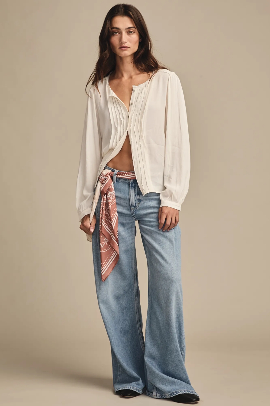 CONTRAST STITCH PEASANT TOP, image 5