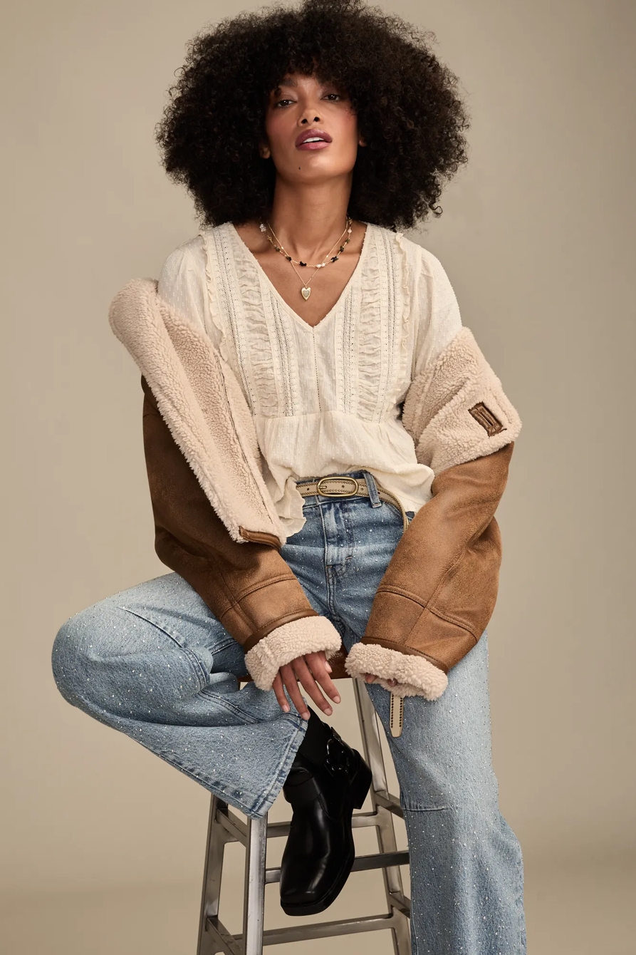 LONG SLEEVE PEPLUM TOP, image 5