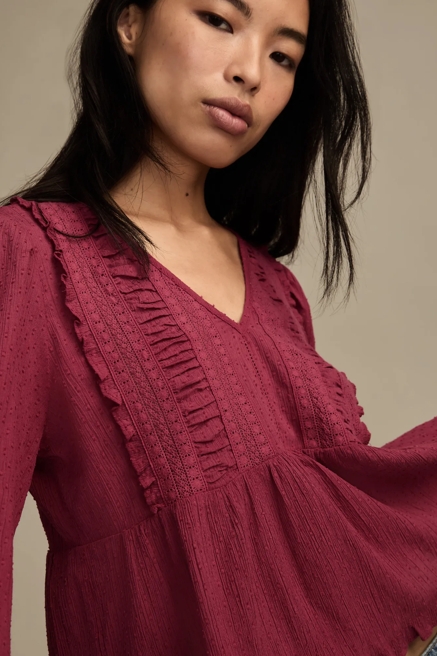 LONG SLEEVE PEPLUM TOP, image 2