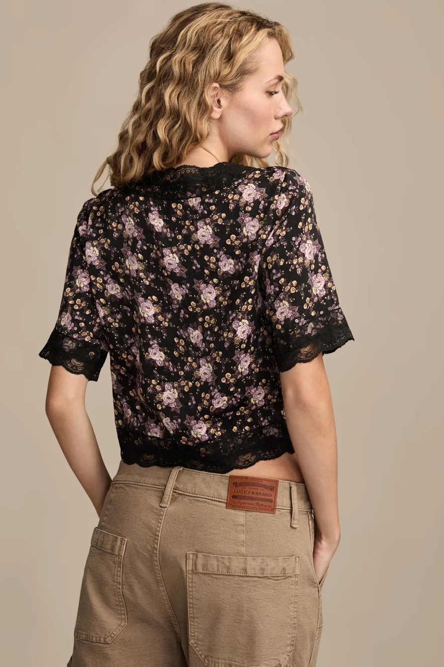 FLORAL LACE TRIMMED TOP, image 3