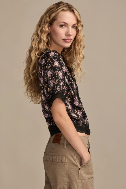 FLORAL LACE TRIMMED TOP, image 4