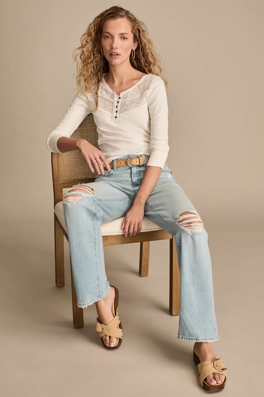 LACE YOKE HENLEY, image 5