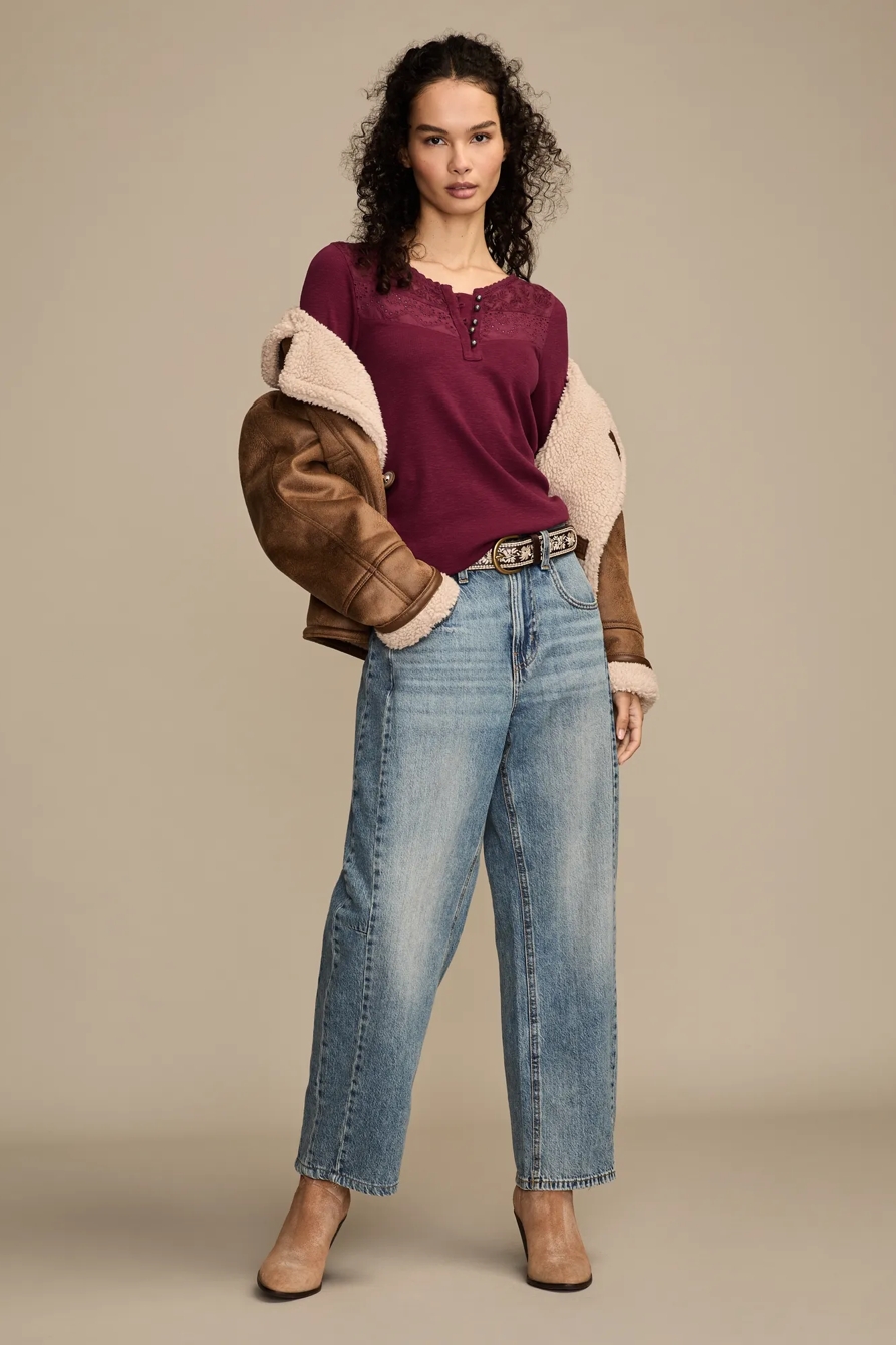 LACE YOKE HENLEY, image 5