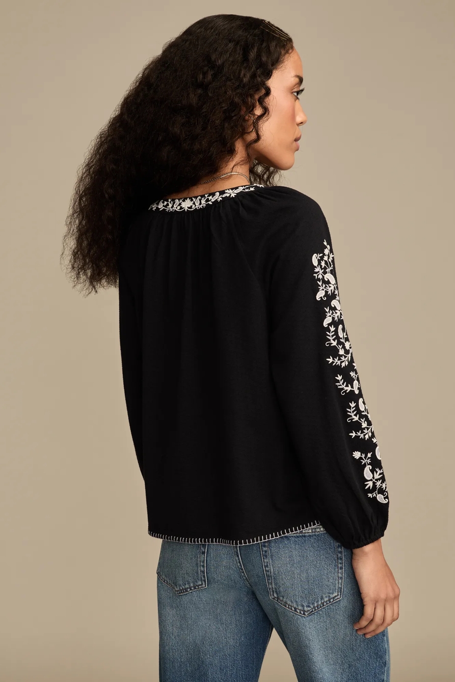EMBROIDERED BUBBLE PEASANT TOP, image 3