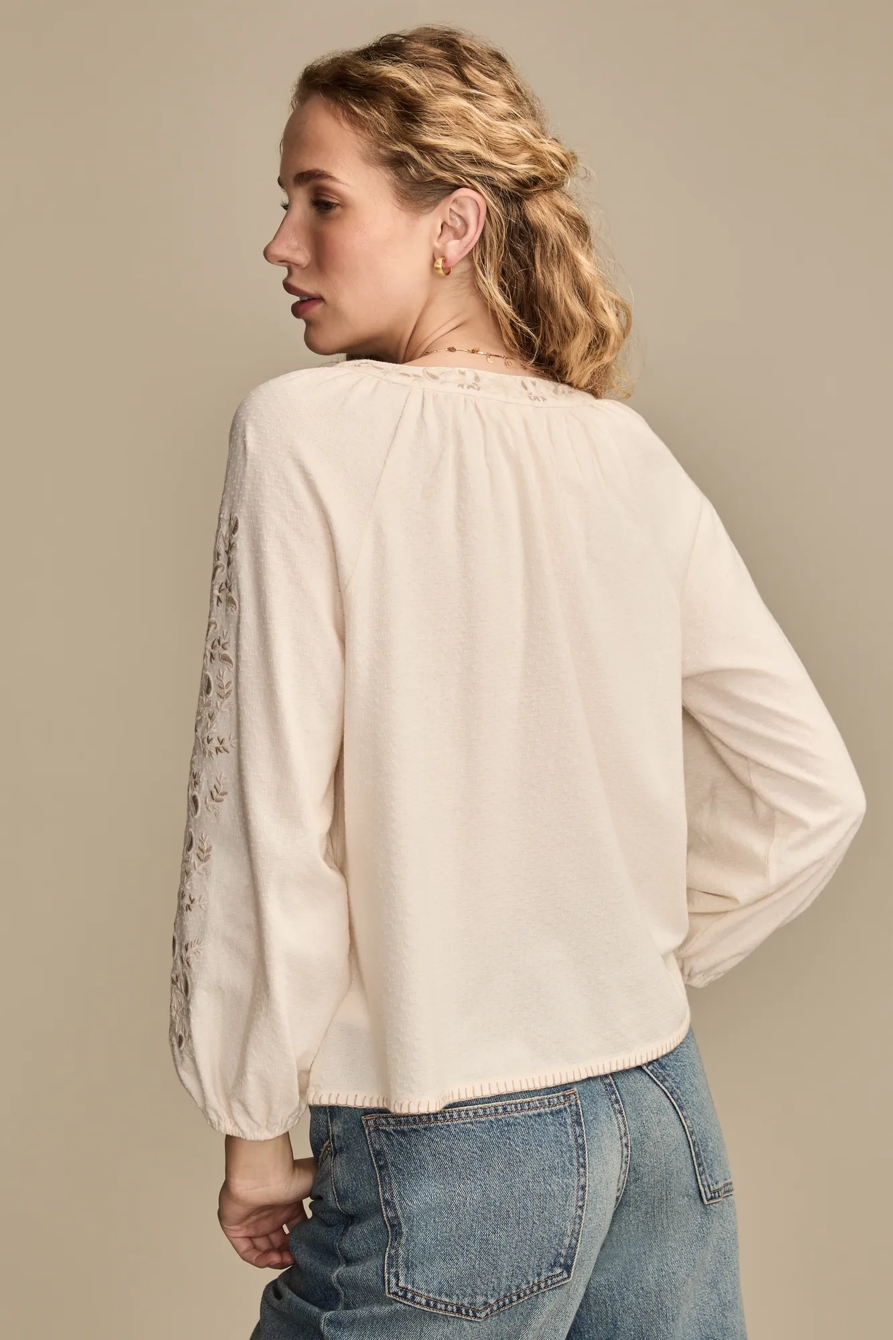 EMBROIDERED BUBBLE PEASANT TOP, image 3