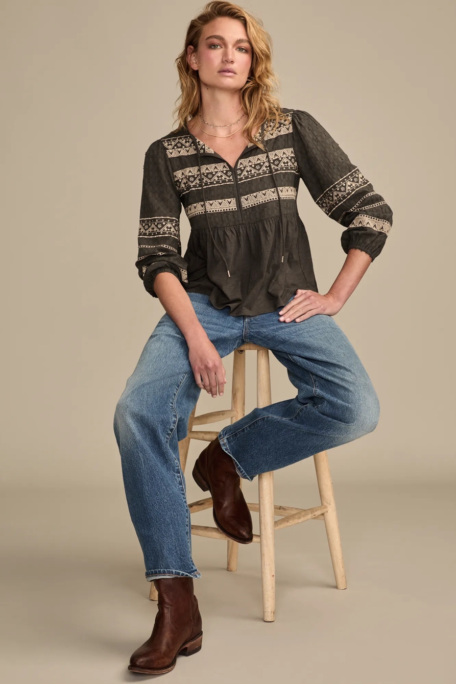 EMBROIDERED PEASANT TOP, image 5