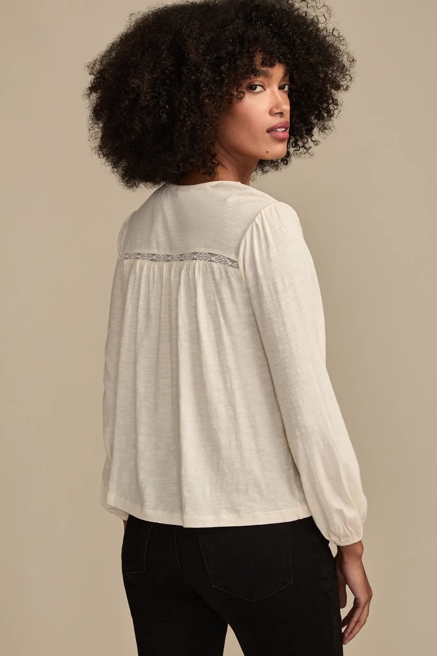 LACE YOKE PEASANT TOP, image 2