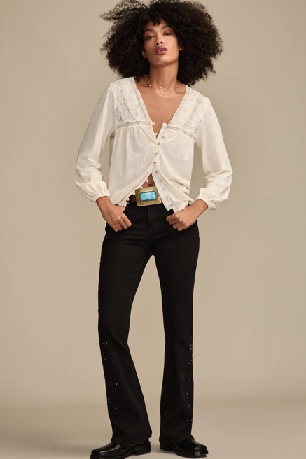 LACE YOKE PEASANT TOP, image 3