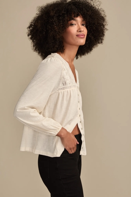 LACE YOKE PEASANT TOP, image 4