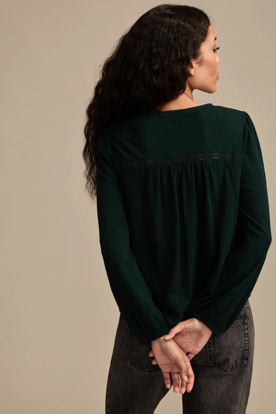 LACE YOKE PEASANT TOP, image 3