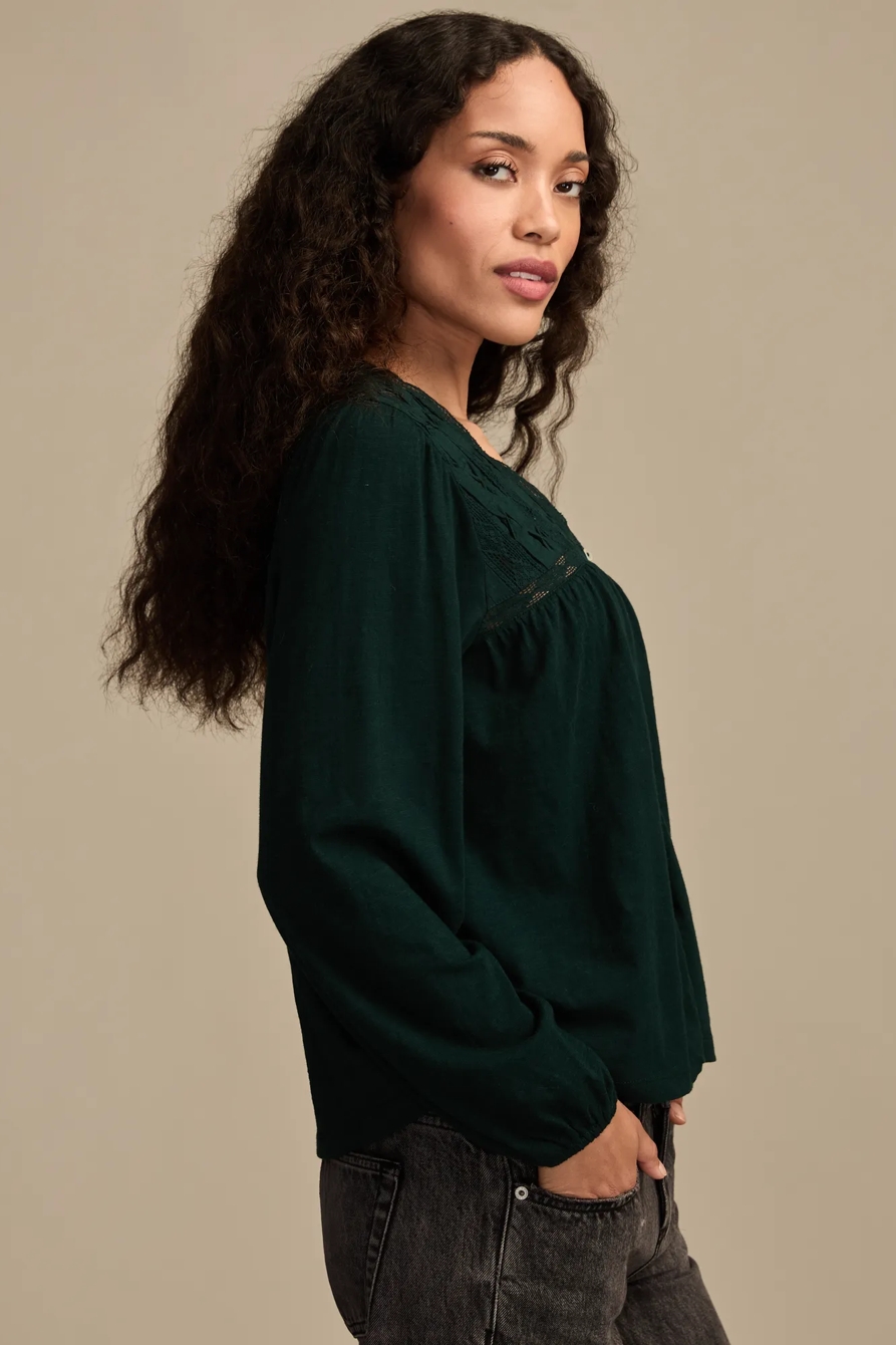 LACE YOKE PEASANT TOP, image 4
