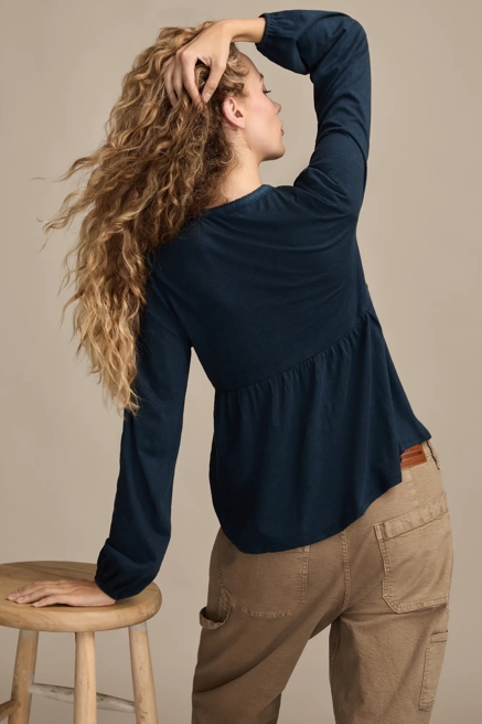 EMBROIDERED BIB PEASANT TOP, image 3