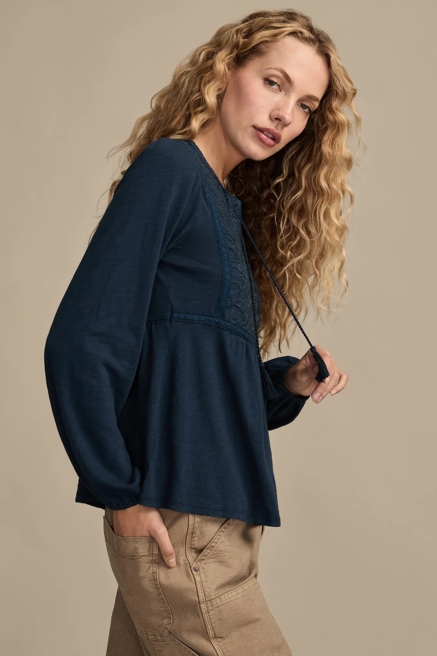 EMBROIDERED BIB PEASANT TOP, image 4