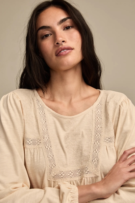 EMBROIDERED LONG SLEEVE TOP, image 2