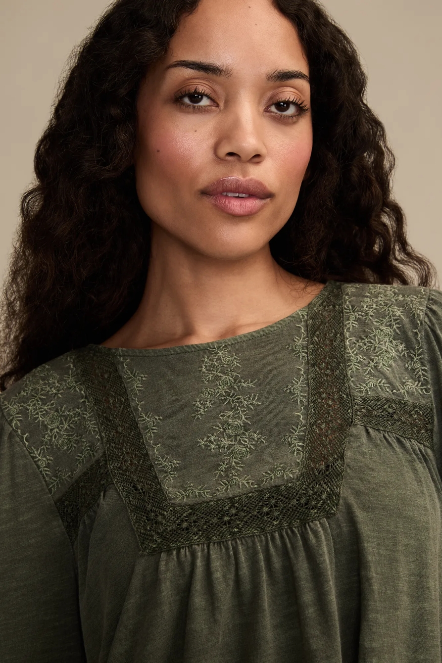 EMBROIDERED LONG SLEEVE TOP, image 2