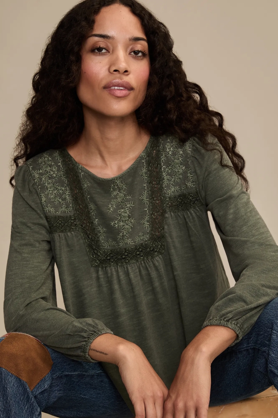 EMBROIDERED LONG SLEEVE TOP, image 5