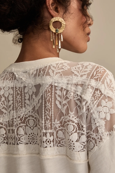 LACE MIXED CREW NECK, image 2