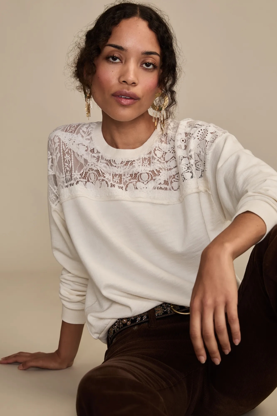 LACE MIXED CREW NECK, image 5