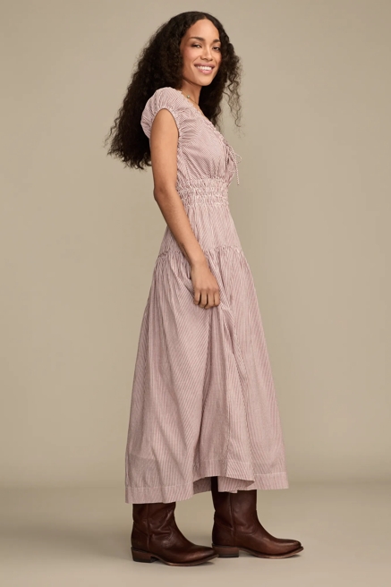 CINCHED WAIST MIDI DRESS, image 4
