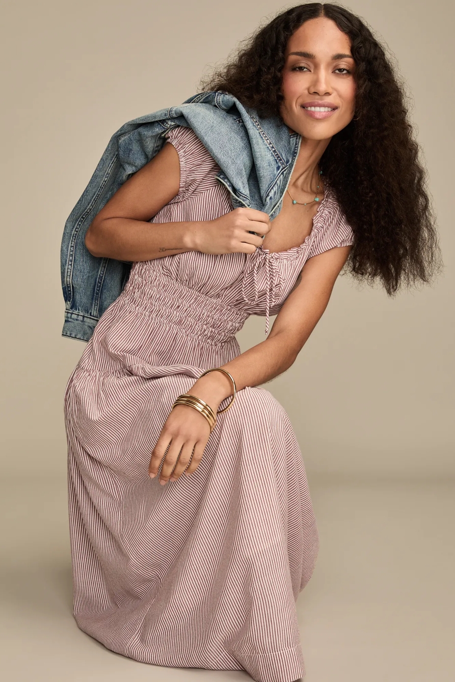 CINCHED WAIST MIDI DRESS, image 5