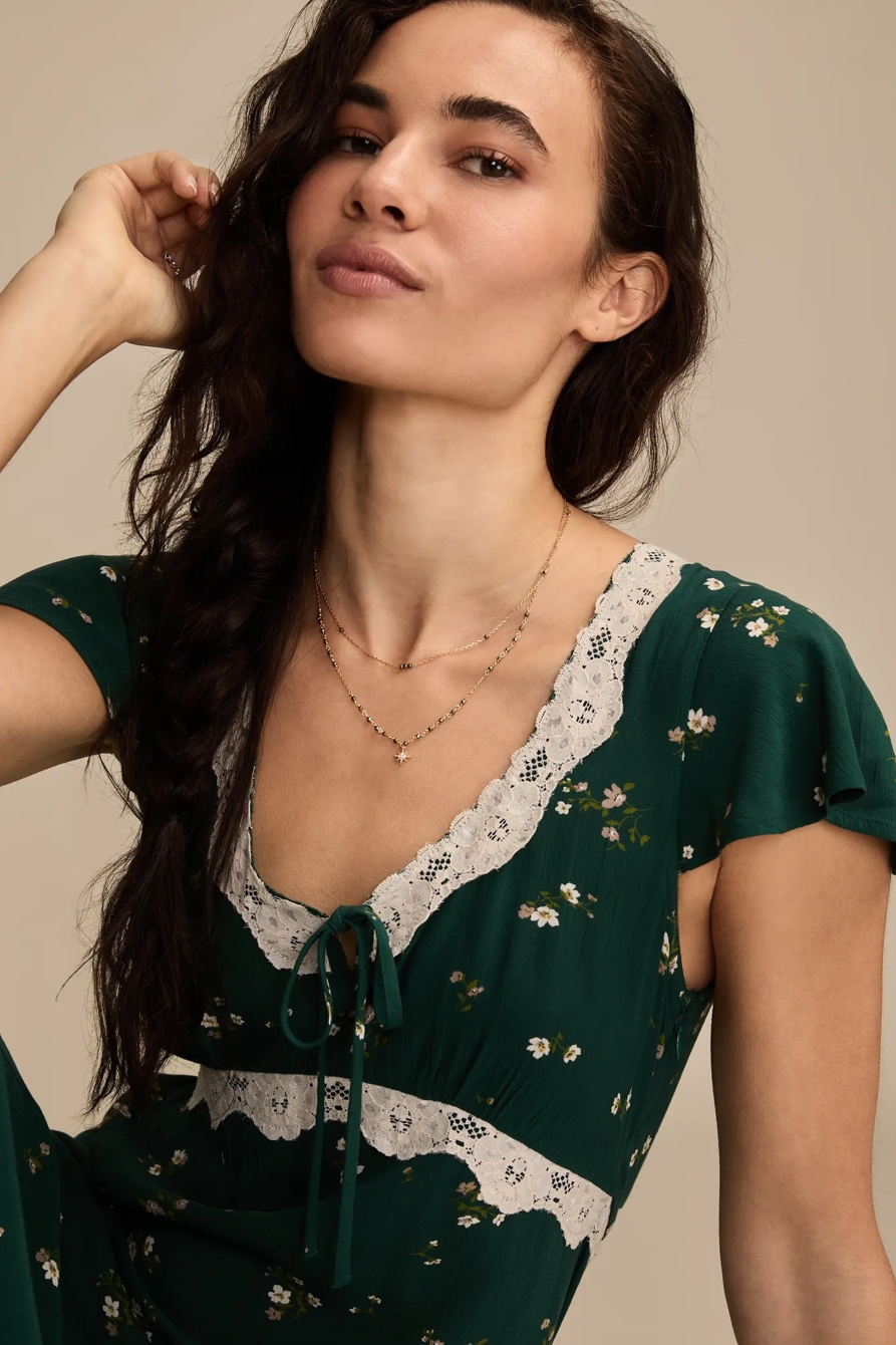 LACE TRIM MIDI SLIP DRESS, image 2