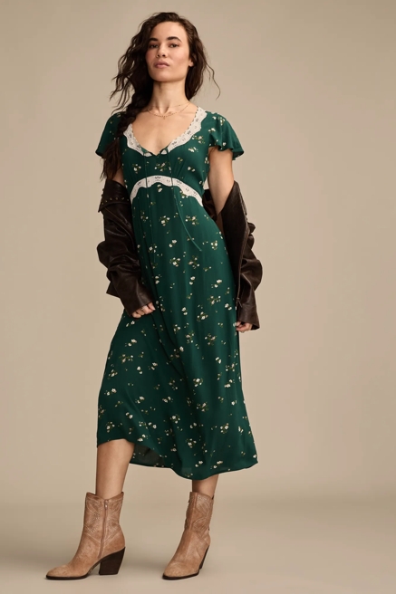 LACE TRIM MIDI SLIP DRESS, image 3