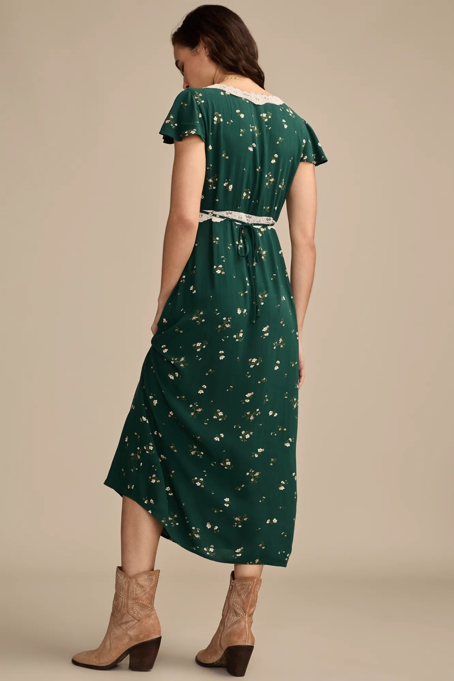 LACE TRIM MIDI SLIP DRESS, image 5