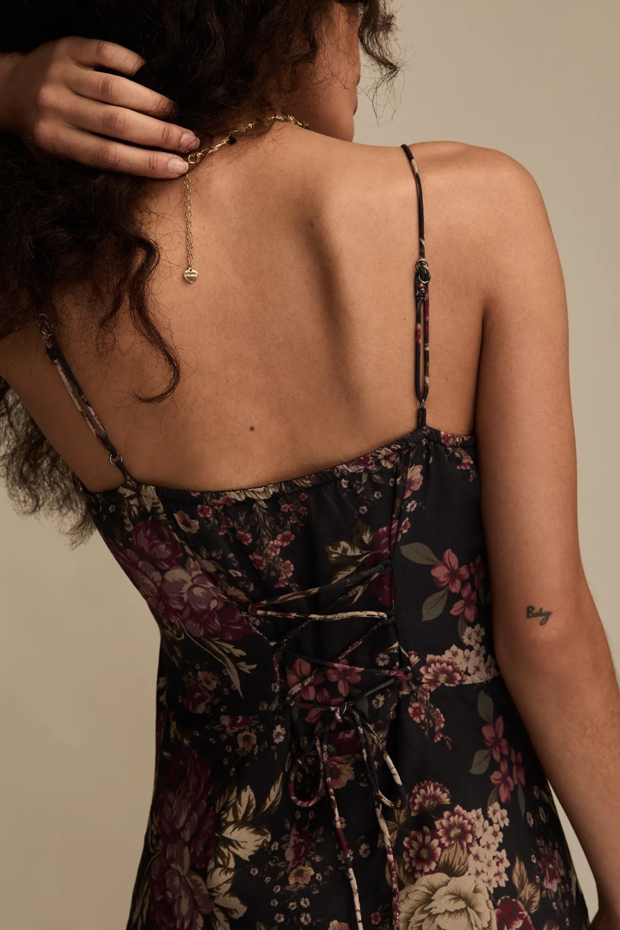 RUCHED PRINTED SLIP MIDI DRESS, image 5