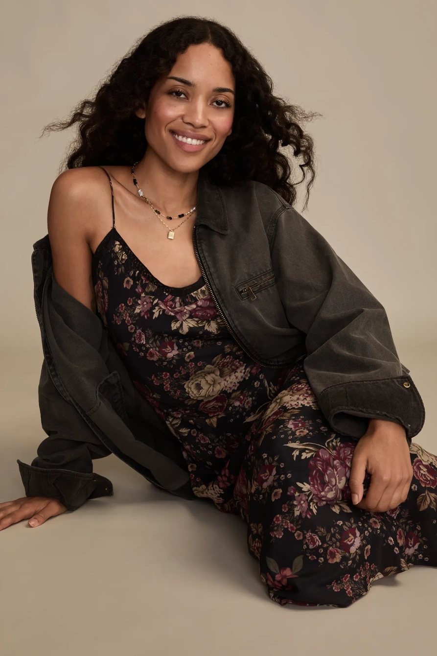 RUCHED PRINTED SLIP MIDI DRESS, image 6