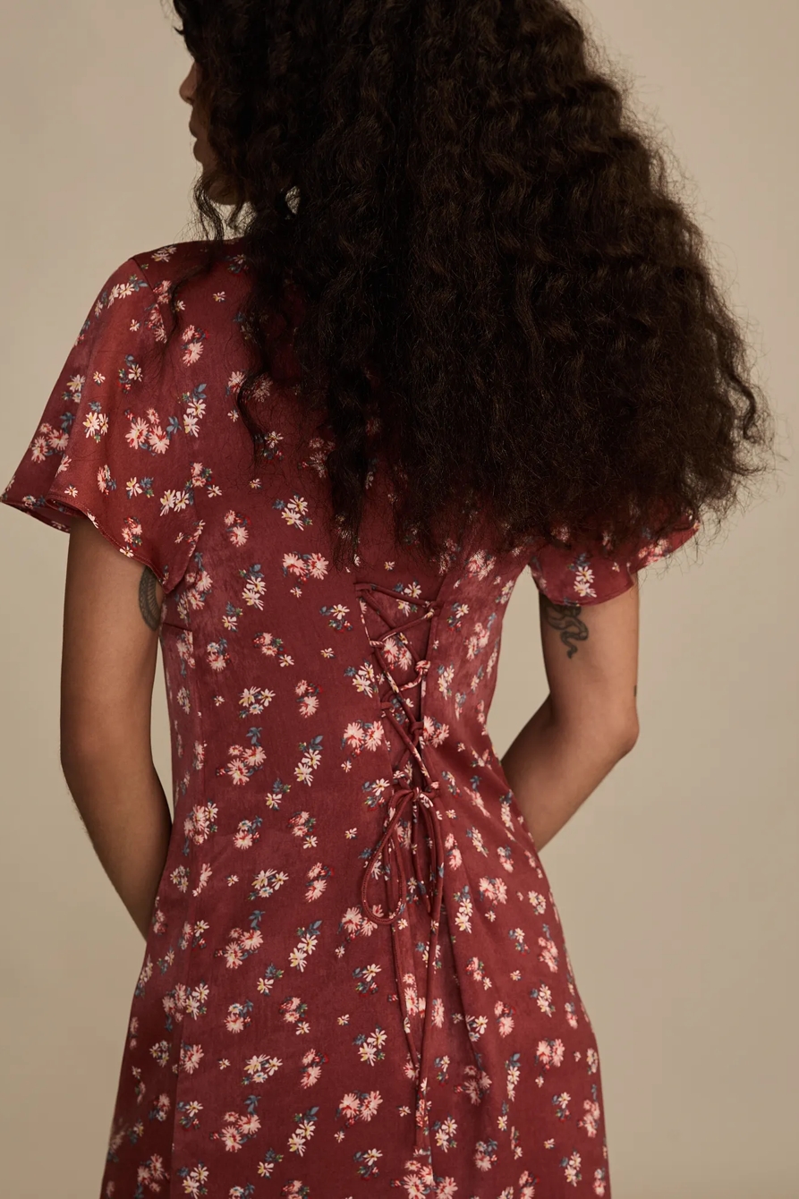 FLUTTER SLEEVE MIDI DRESS, image 6