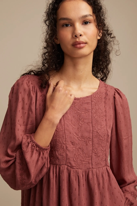 NOVELTY LONG SLEEVE PEPLUM TOP, image 2