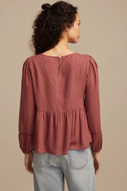 NOVELTY LONG SLEEVE PEPLUM TOP, image 3