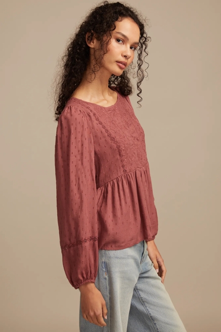 NOVELTY LONG SLEEVE PEPLUM TOP, image 4