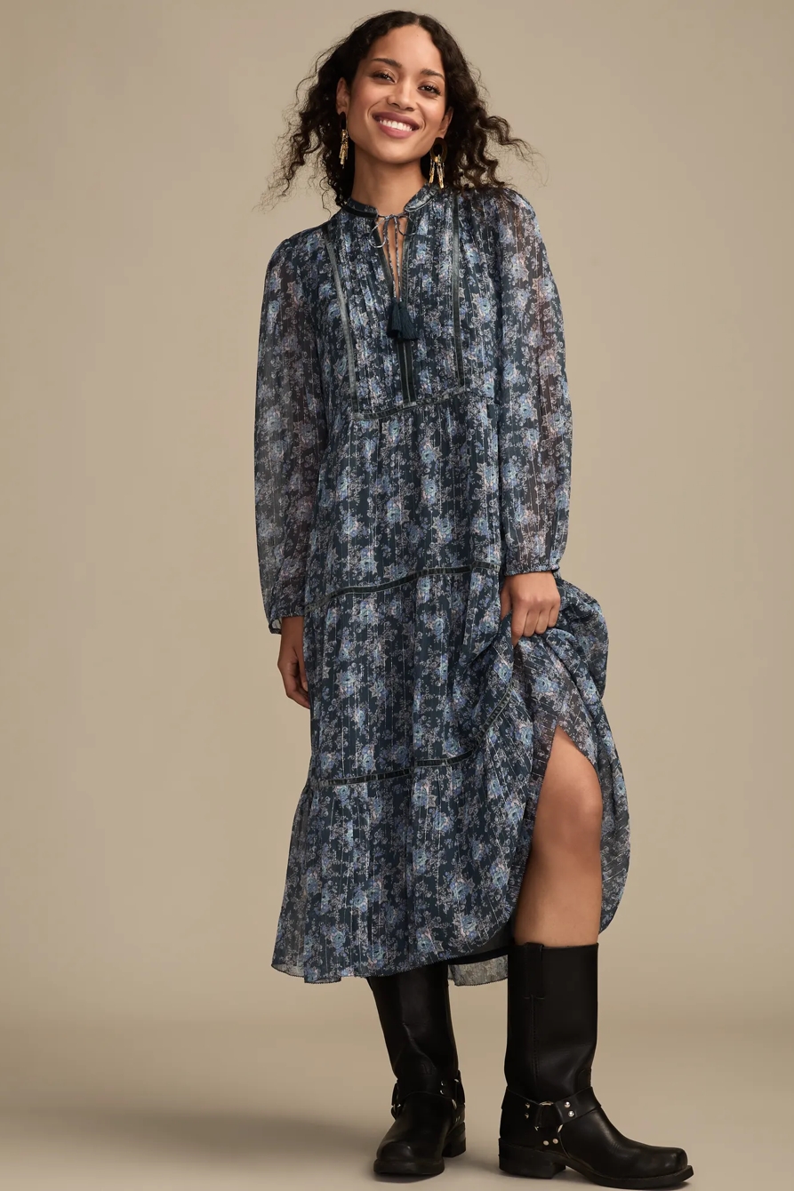 FLORAL LONG SLEEVE MAXI DRESS, image 2