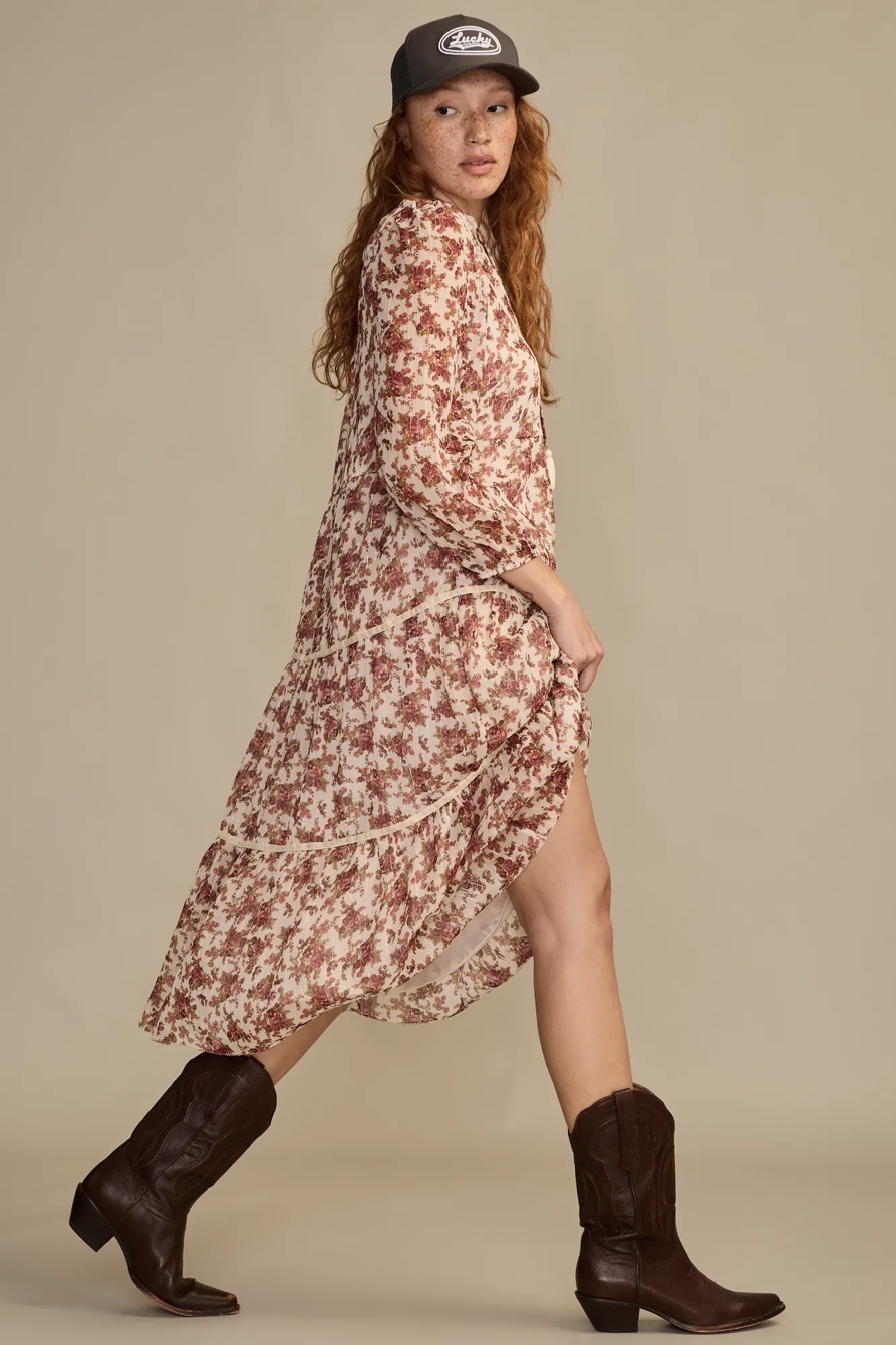 FLORAL LONG SLEEVE MAXI DRESS, image 4